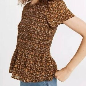 Madewell Autumn Floral Smocked Top